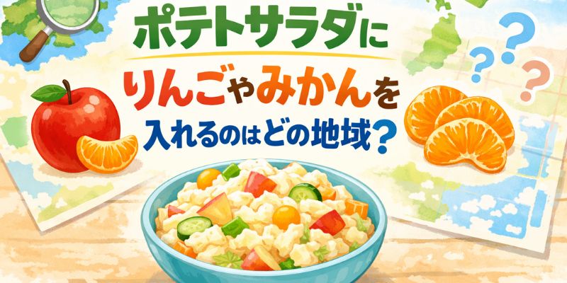 ポテトサラダにみかんを入れる